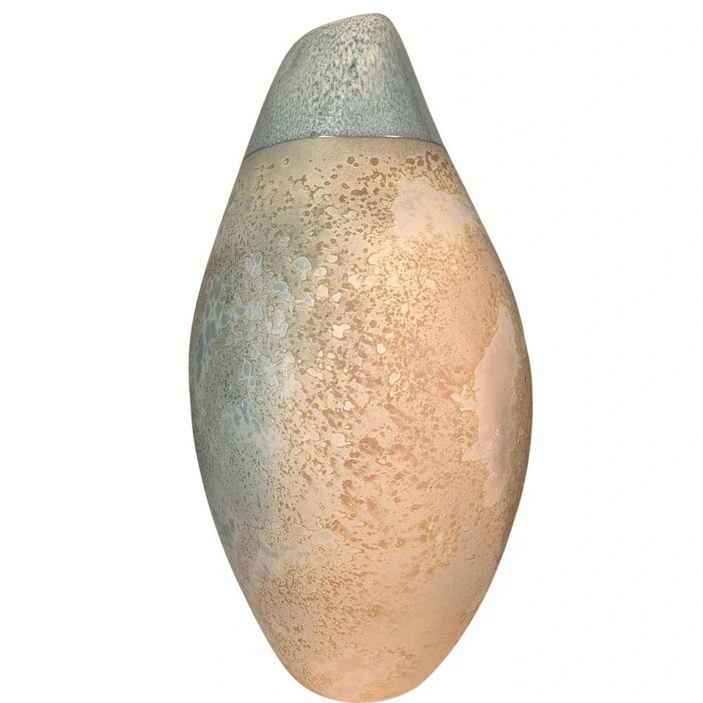Vintage Tony‎ Evans Large Raku Studio Art Pottery Vase 1982 Modernist  Brutalist
